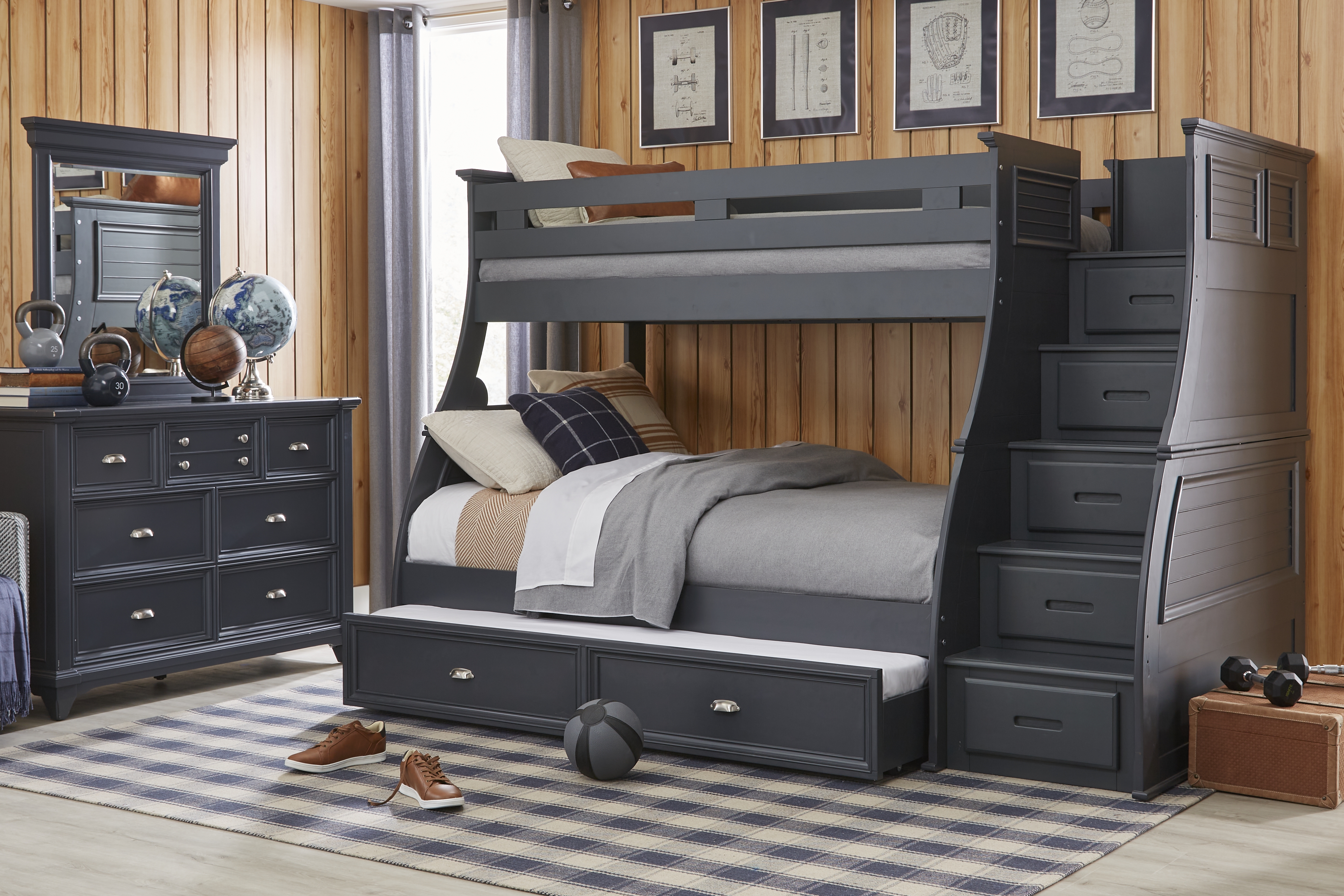 Kids Hilton Head Graphite Twin/Full Step Bunk - Thumbnail - Image 2
