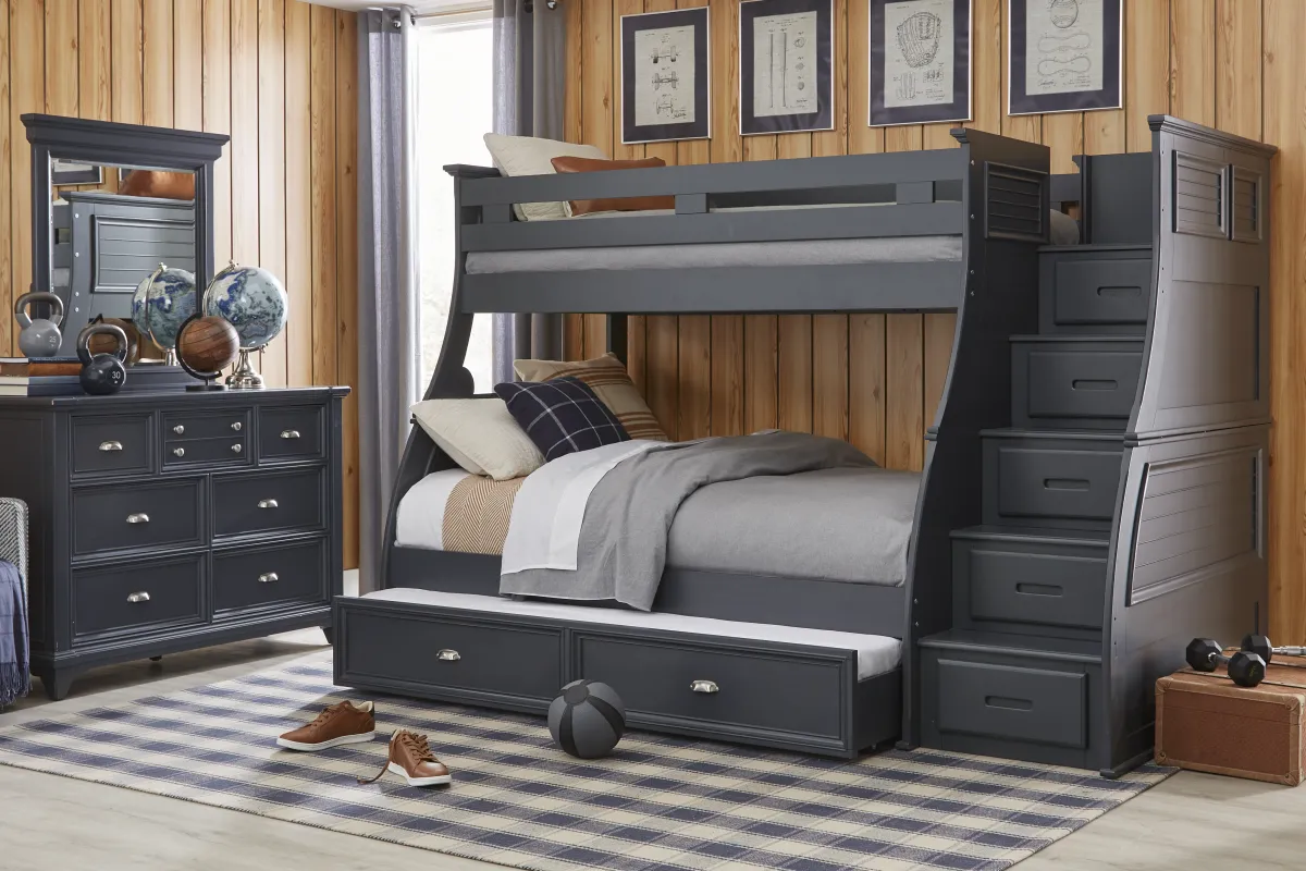 Kids Hilton Head Graphite Twin/Full Step Bunk
