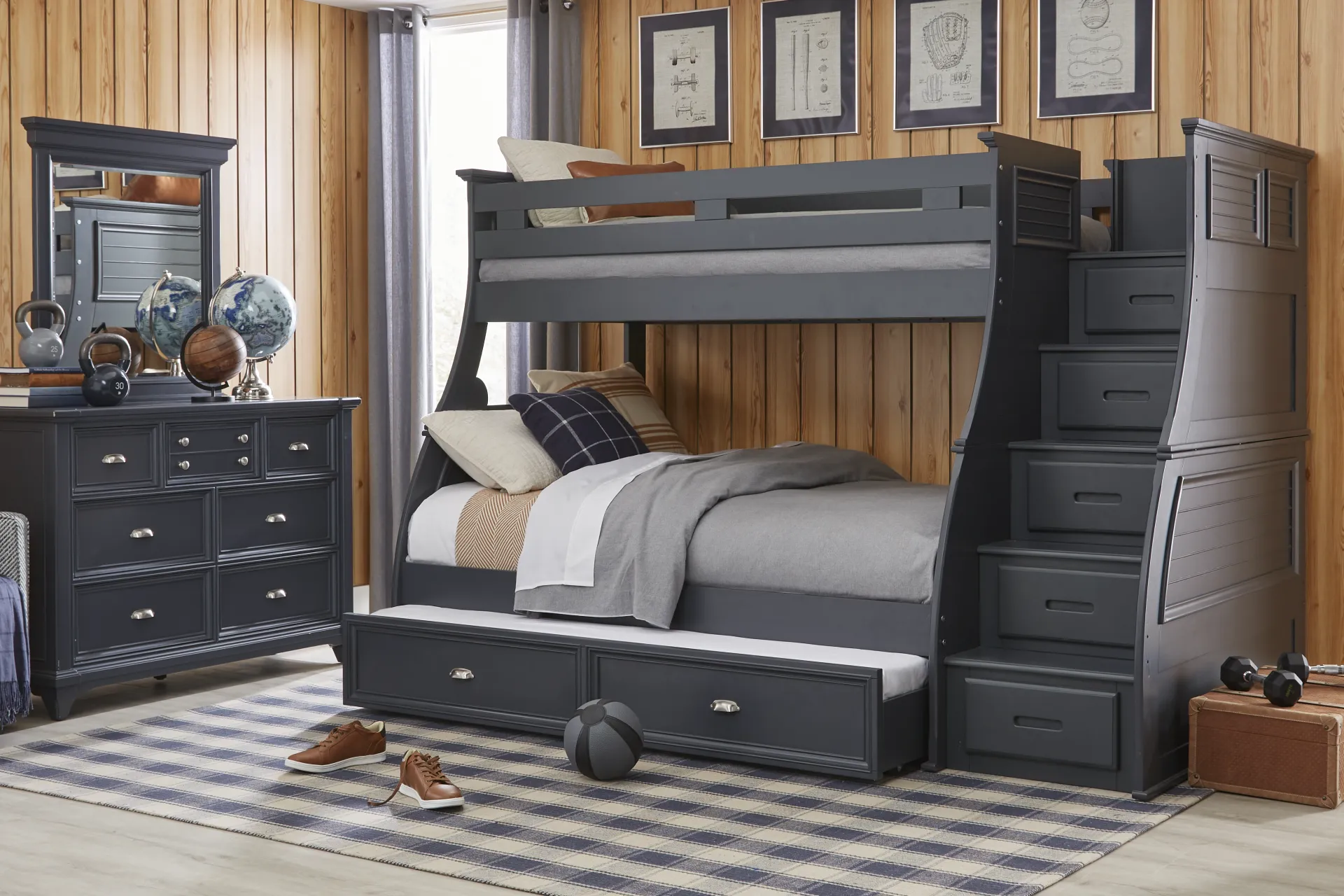 Hilton Head Kids Graphite Twin/Full Step Bunk - Image 1