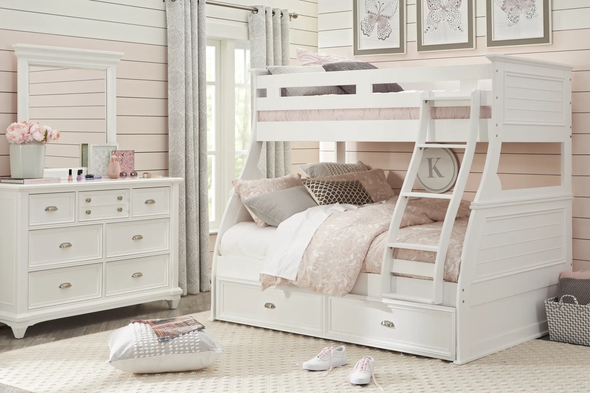 Hilton Head Kids White Twin/Full Bunk Bed - Image 1