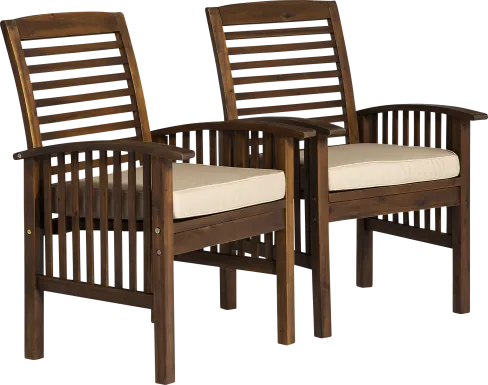 Dunsmere Dark Brown Outdoor Accent Chair, Set of 2