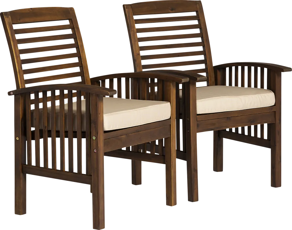 Dunsmere Dark Brown Outdoor Accent Chair, Set of 2