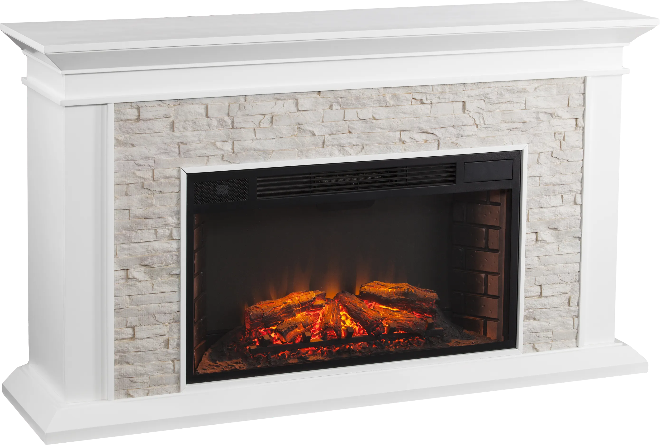 Clydebank White 60 in. Console with Electric Fireplace - Thumbnail - Image 1