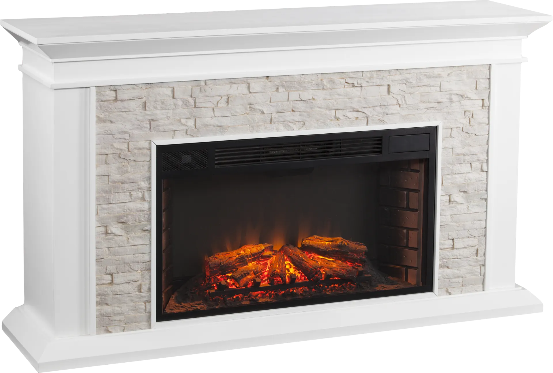 Clydebank White 60 in. Console with Electric Fireplace - Image 1