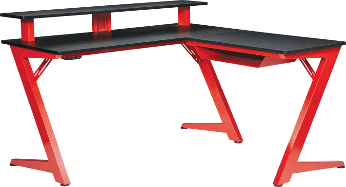 Antinous Red L-Shaped PC Gaming Desk