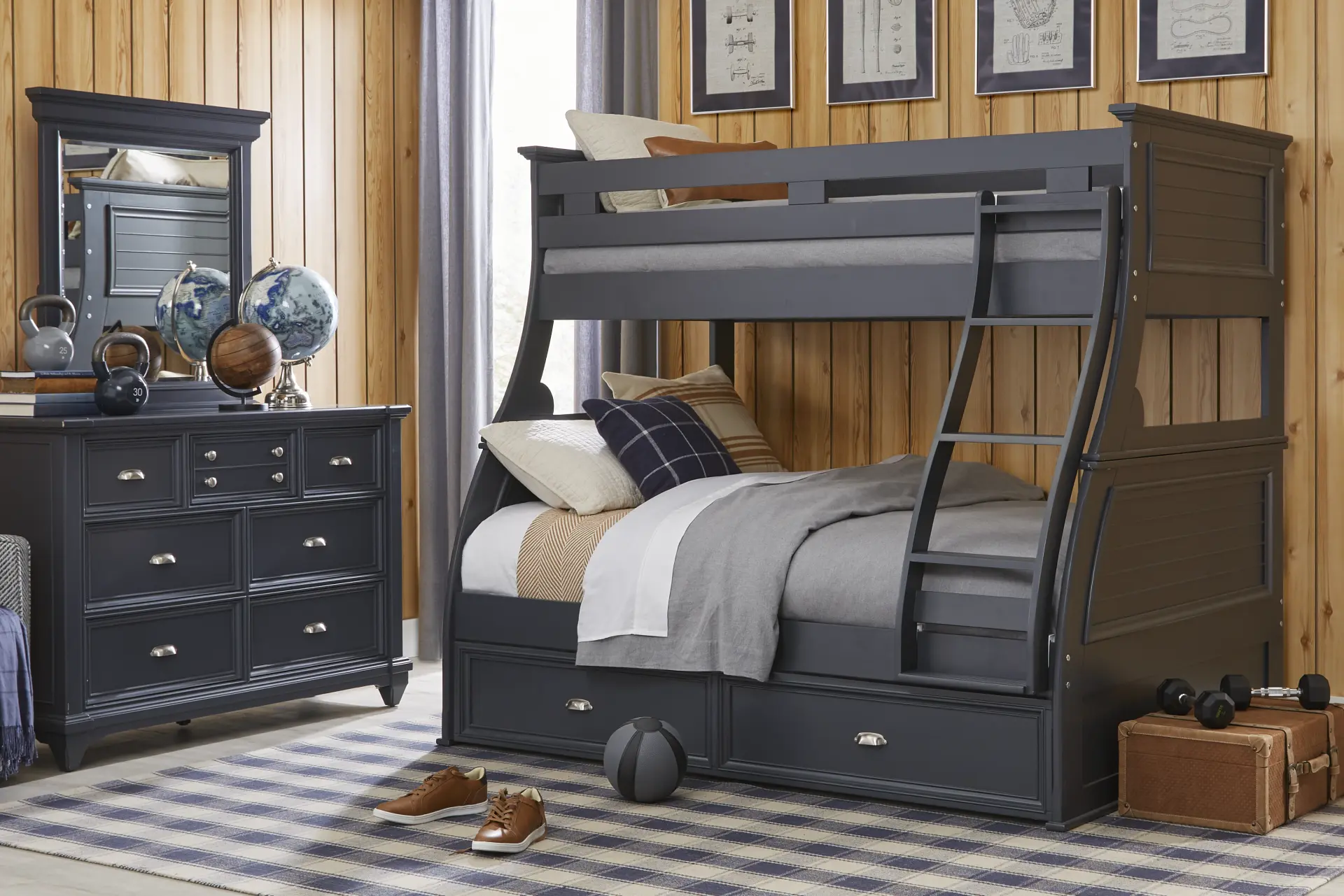 Hilton Head Kids Graphite Twin/Full Bunk