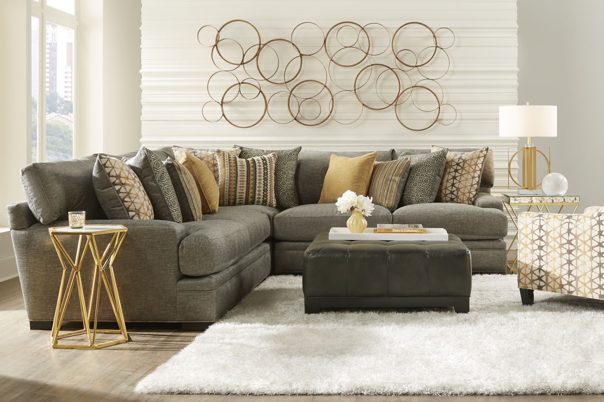 Palm Springs Silver 3 Pc Sectional - Image 2