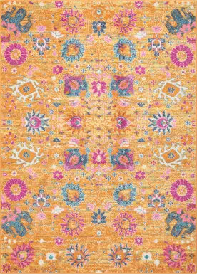 Kids Wildflower Yellow 5'3 x 7'3 Rug