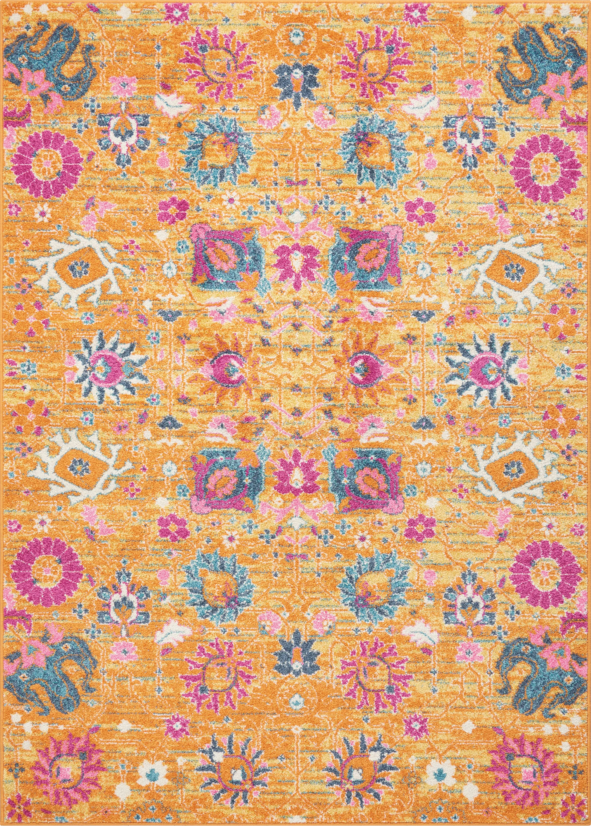 Kids Wildflower Yellow 5'3 x 7'3 Rug - Image 1