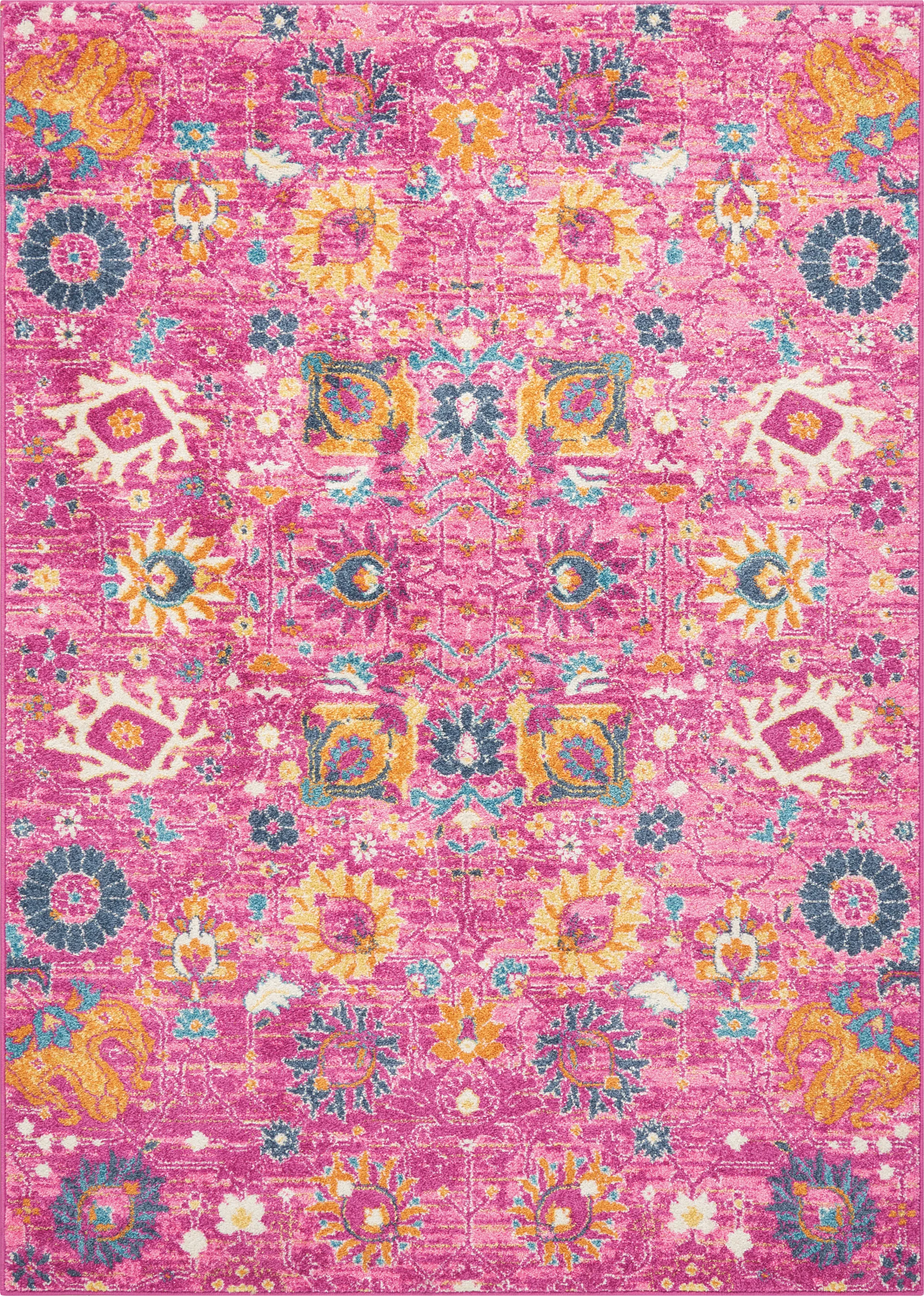 Kids Wildflower Pink 5'3 x 7'3 Rug - Image 1