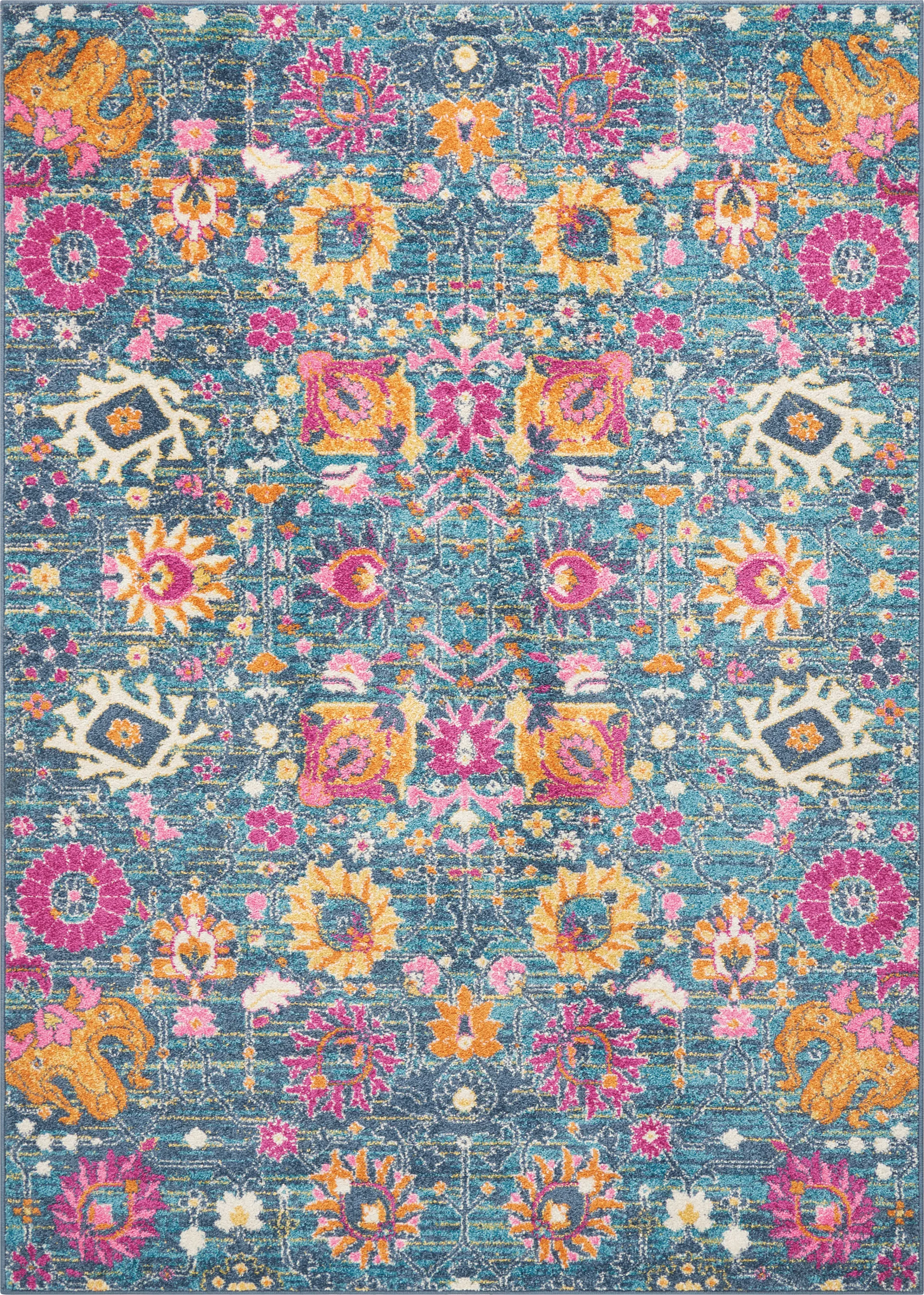 Kids Wildflower Blue 5'3 x 7'3 Rug - Image 1