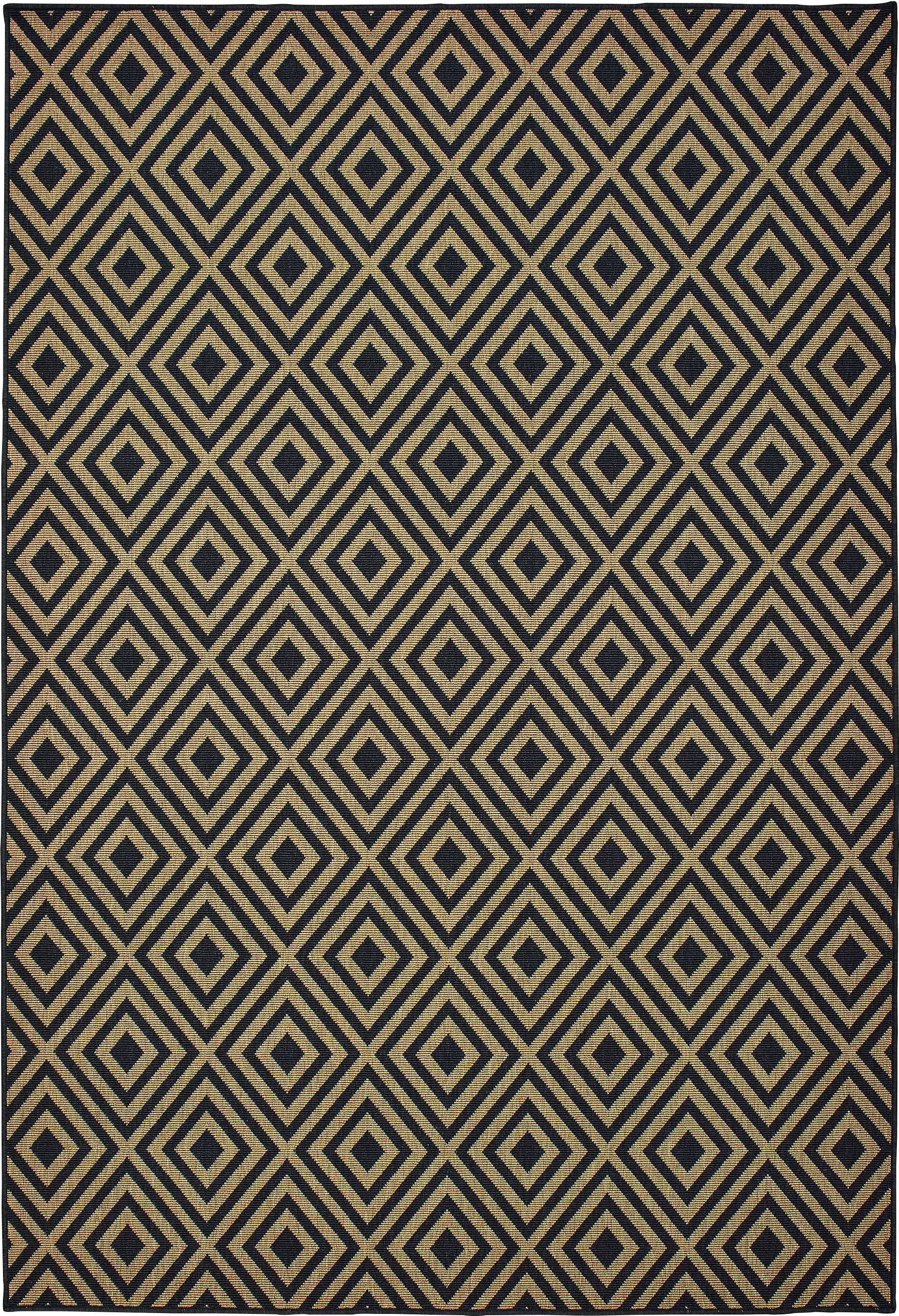 Delores Black 6'7 x 9'6 Indoor/Outdoor Rug - Thumbnail - Image 1