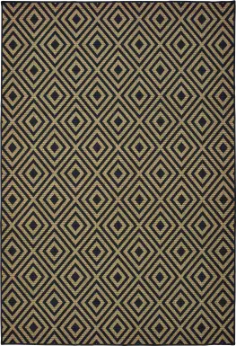 Delores Black 5'3 x 7'6 Indoor/Outdoor Rug