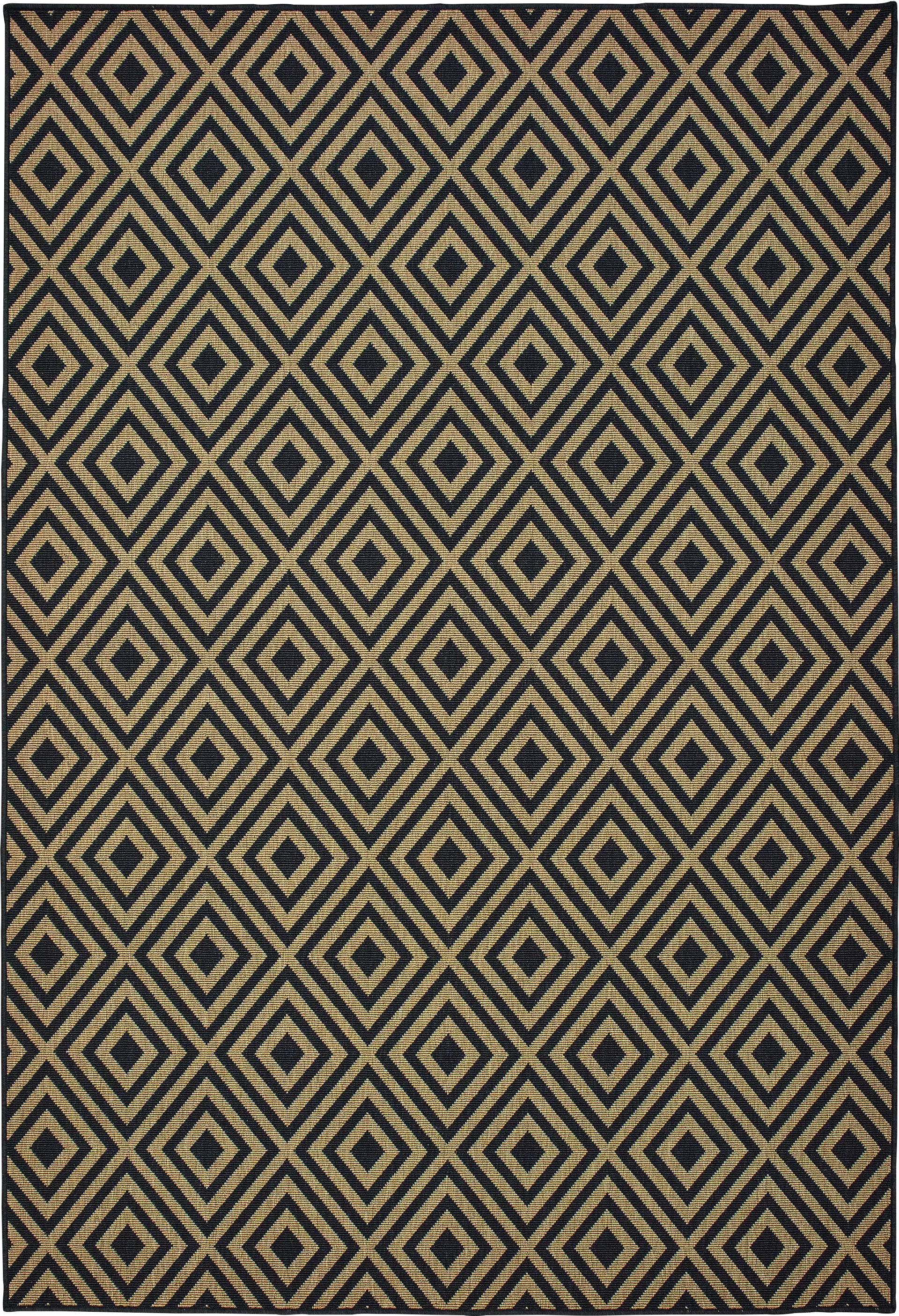 Delores Black 6'7 x 9'6 Indoor/Outdoor Rug