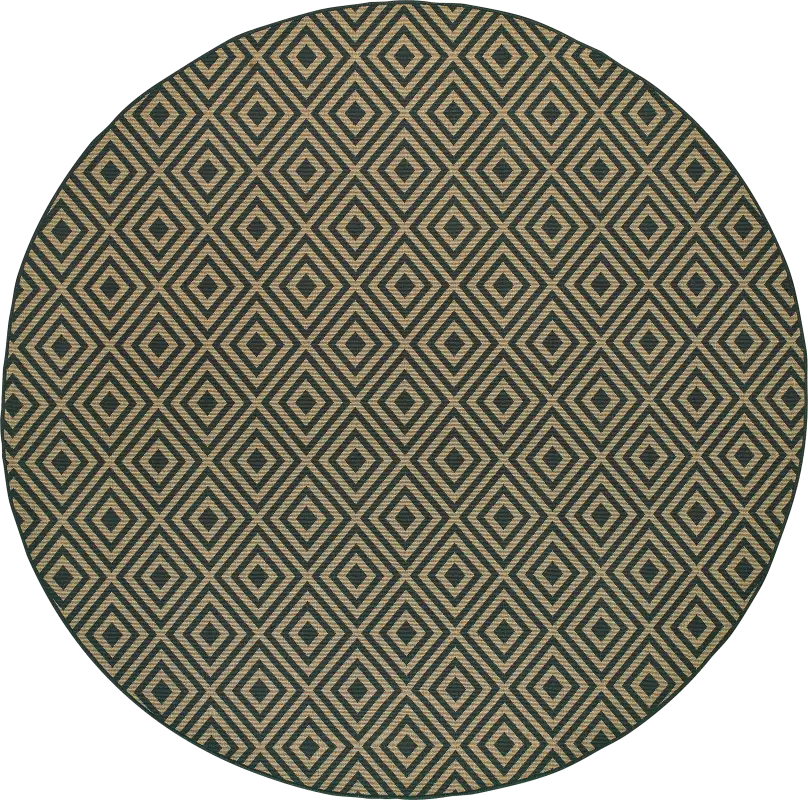 Delores Black 7'10 Round Indoor/Outdoor Rug