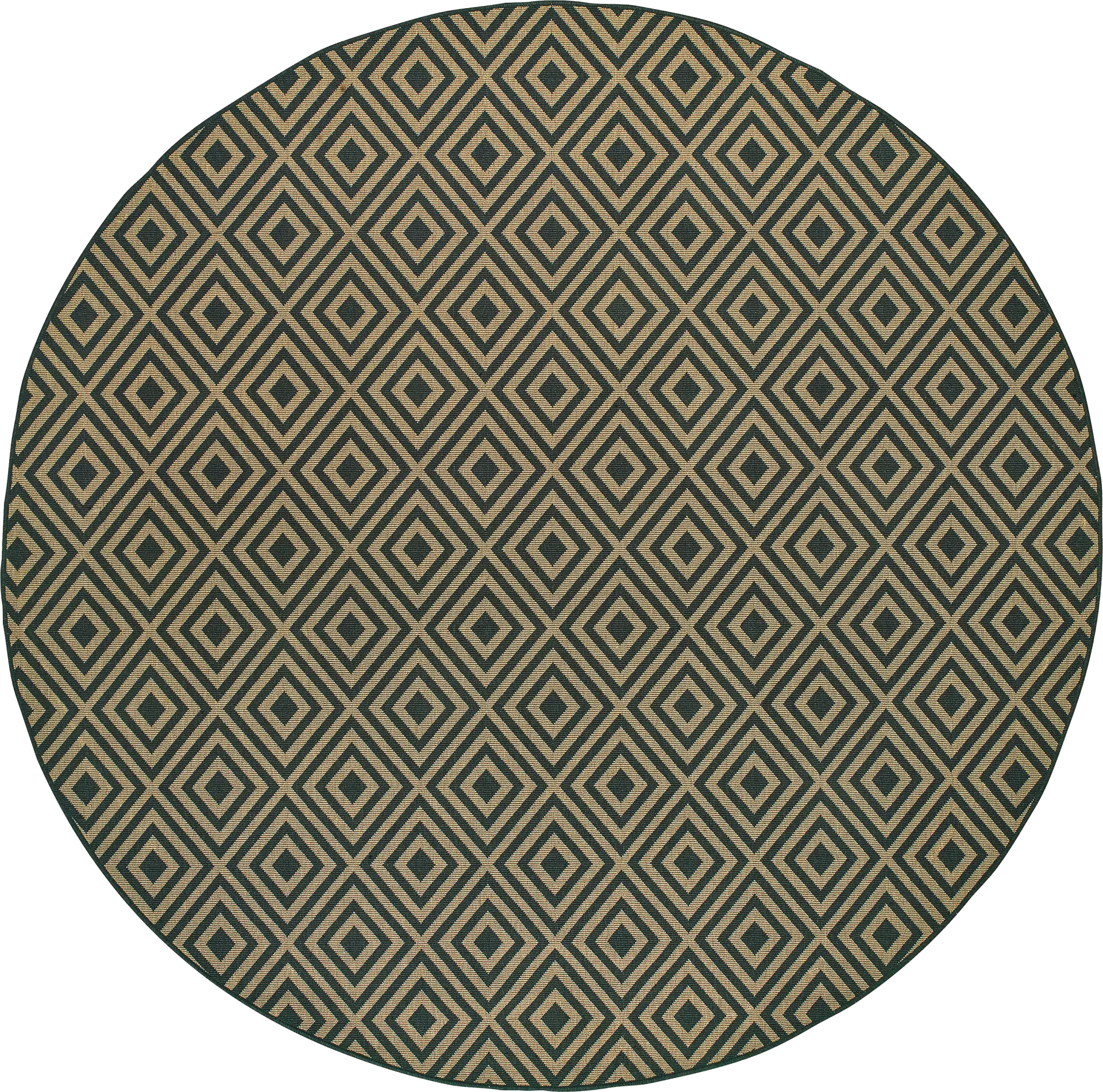 Delores Black 7'10 Round Indoor/Outdoor Rug