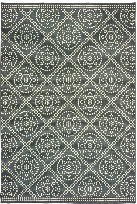 Marlfield Gray 6'7 x 9'6 Indoor/Outdoor Rug