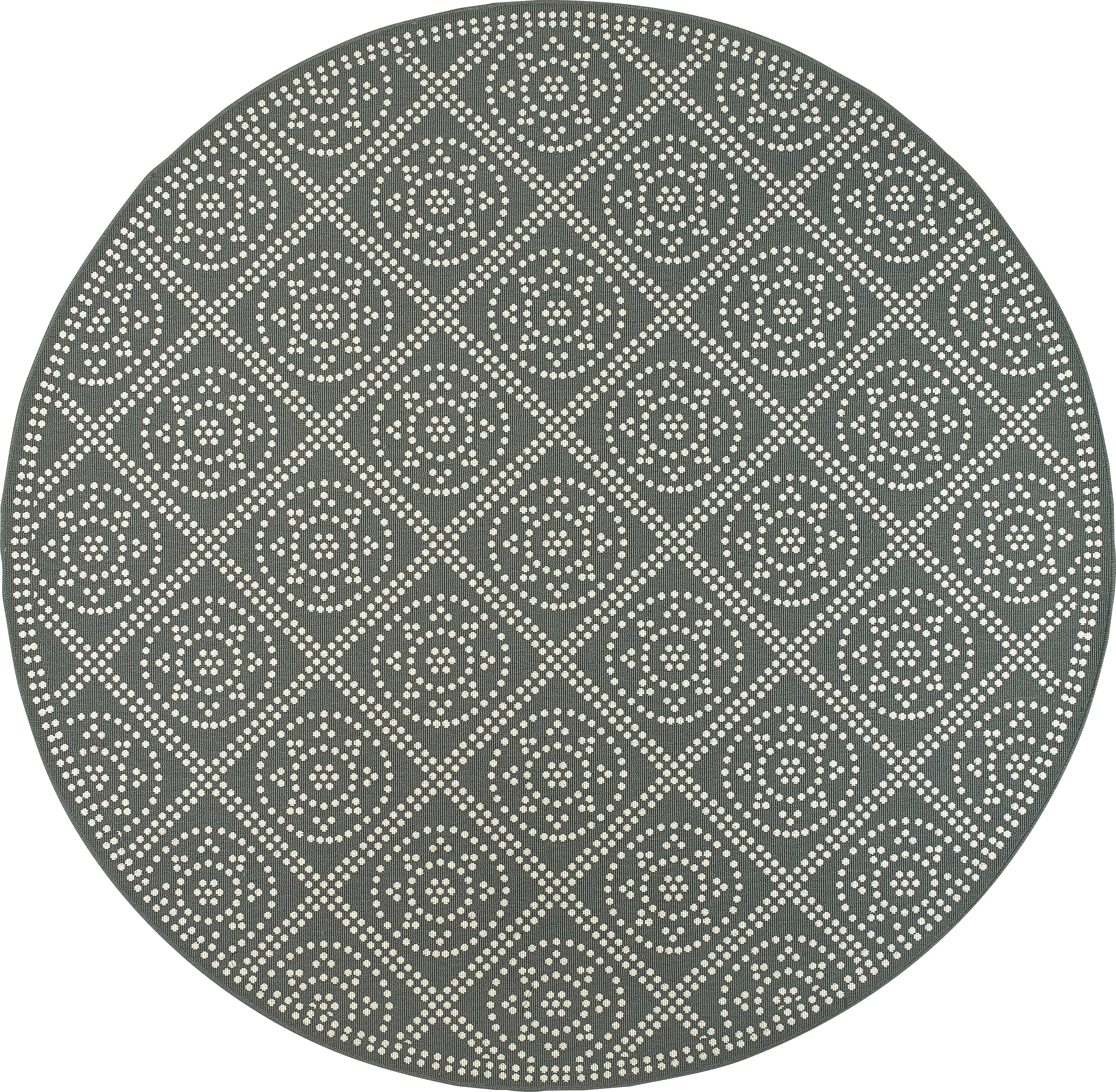 Marlfield Gray 7'10 Round Indoor/Outdoor Rug - Thumbnail - Image 1