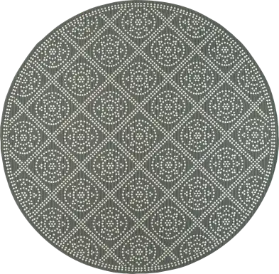 Marlfield Gray 7'10 Round Indoor/Outdoor Rug