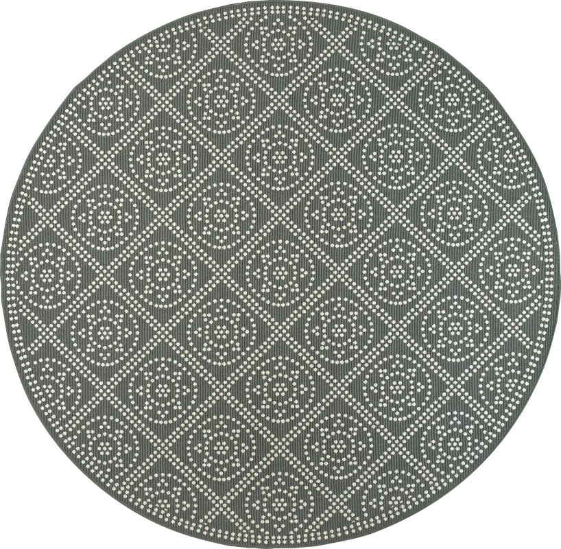 Marlfield Gray 7'10 Round Indoor/Outdoor Rug