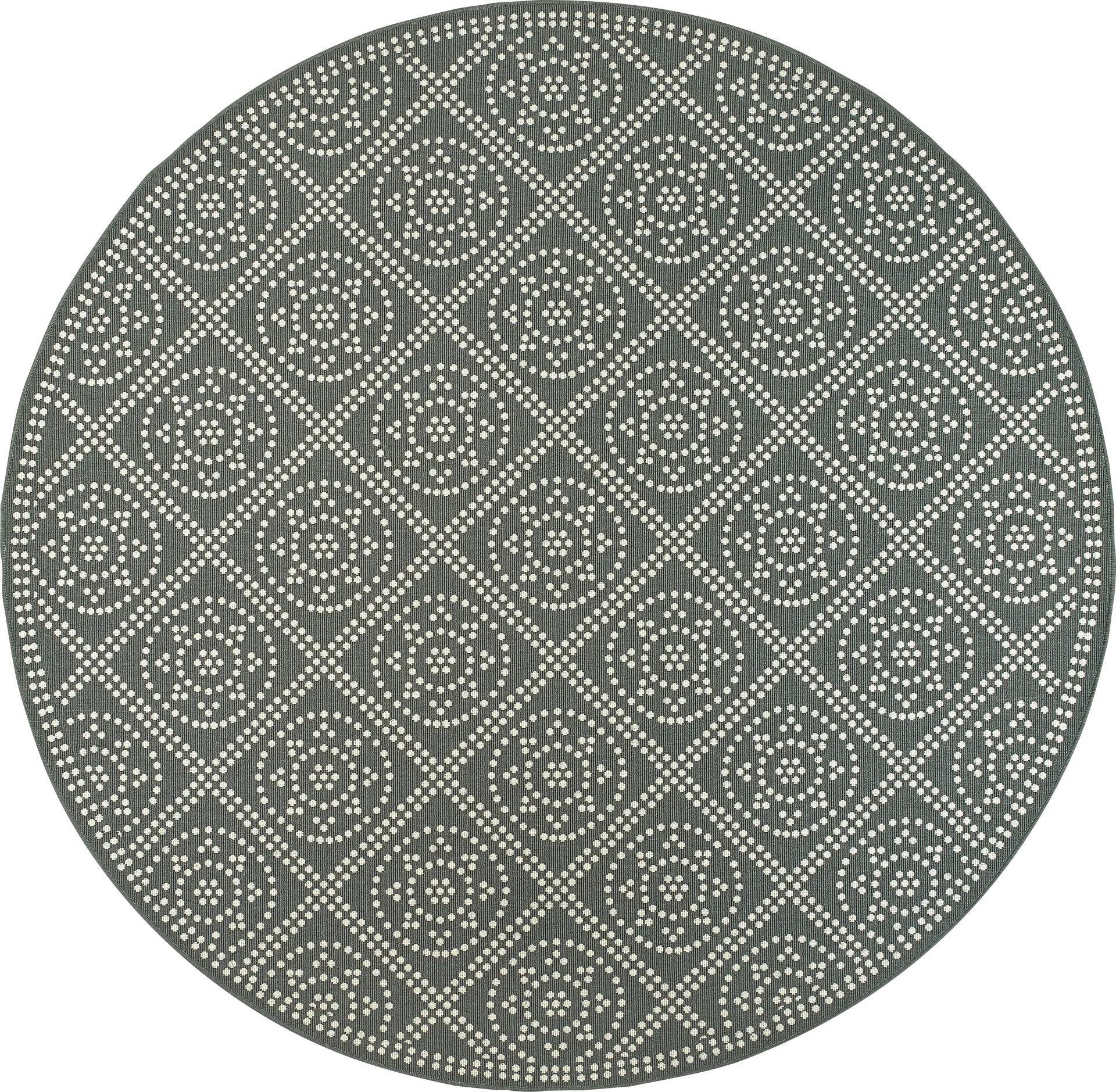 Marlfield Gray 7'10 Round Indoor/Outdoor Rug
