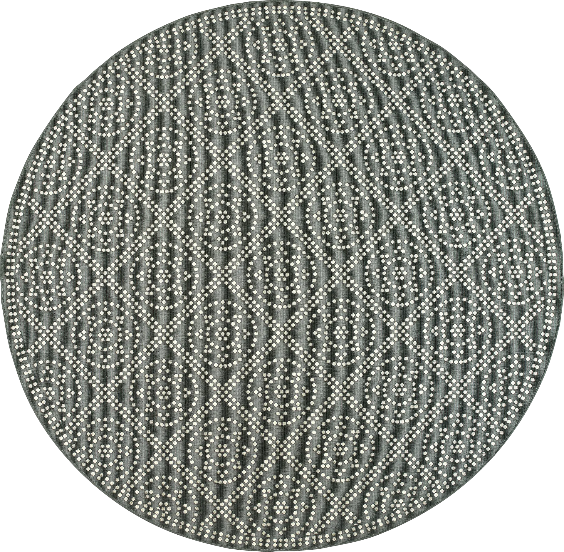 Marlfield Gray 7'10 Round Indoor/Outdoor Rug - Image 1