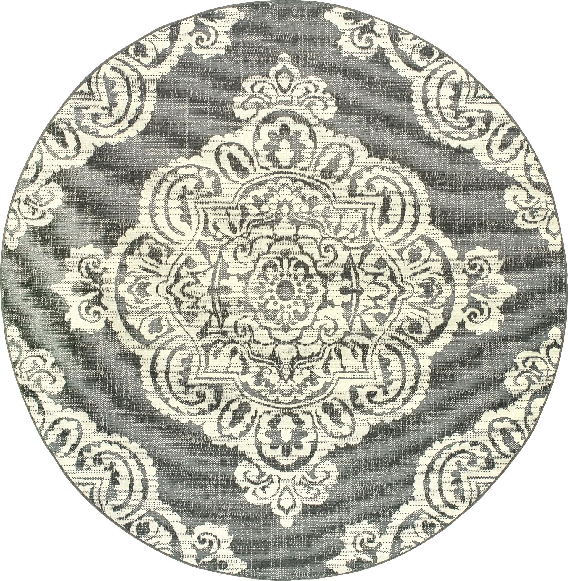 Hamiller Gray 7'10 Round Indoor/Outdoor Rug