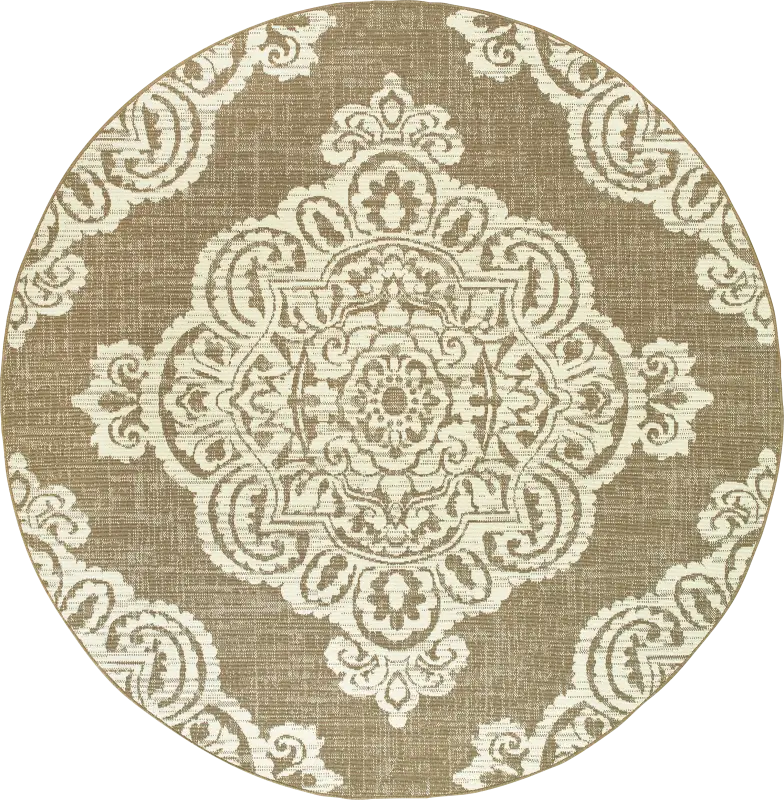 Hamiller Tan 7'10 Round Indoor/Outdoor Rug