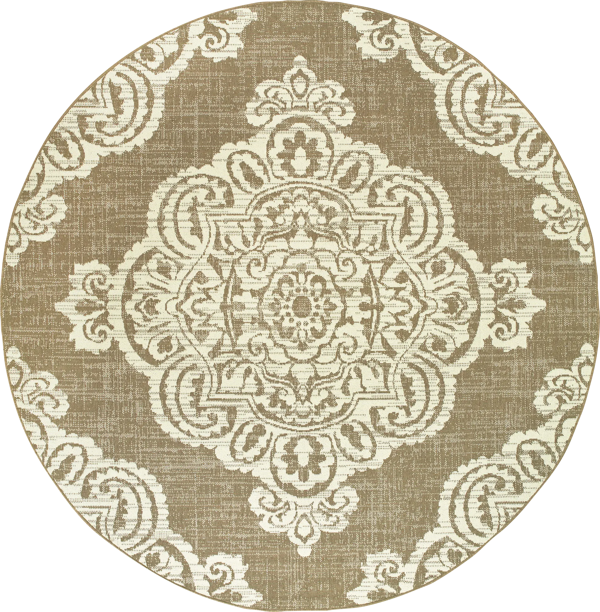 Hamiller Tan 7'10 Round Indoor/Outdoor Rug