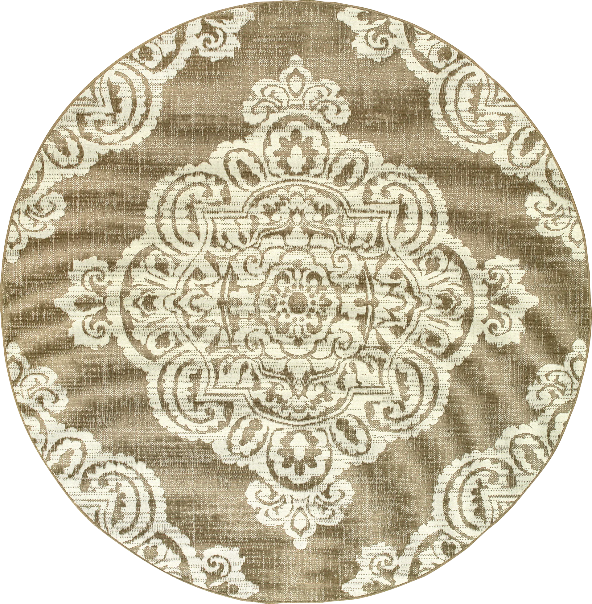 Hamiller Tan 7'10 Round Indoor/Outdoor Rug - Image 1