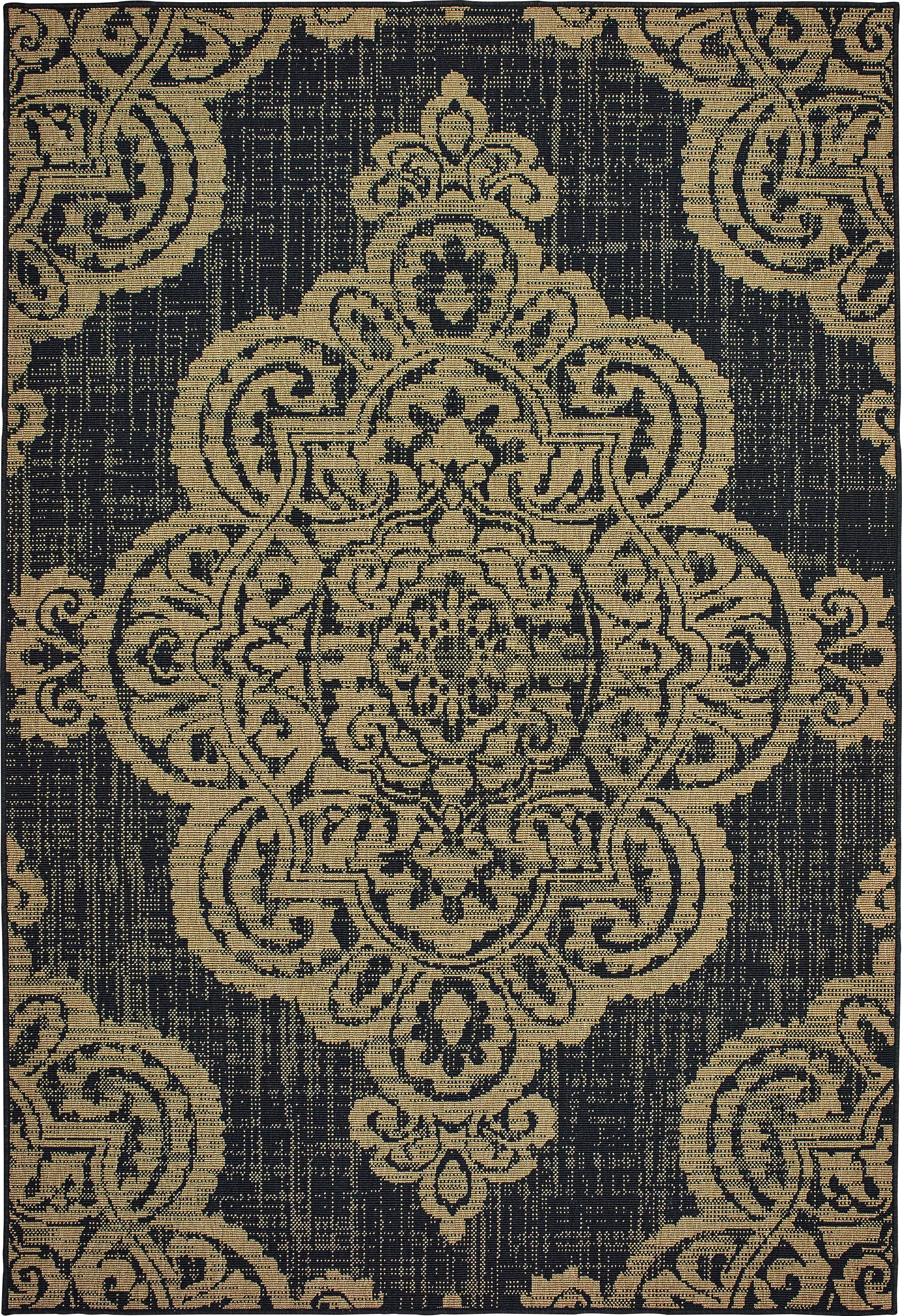 Hamiller Black 7'10 x 10'10 Indoor/Outdoor Rug - Thumbnail - Image 1