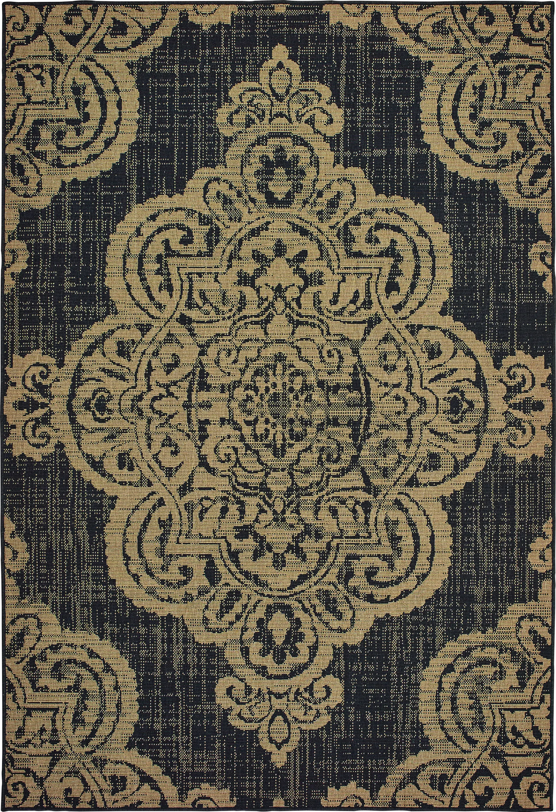 Hamiller Black 6'7 x 9'6 Indoor/Outdoor Rug