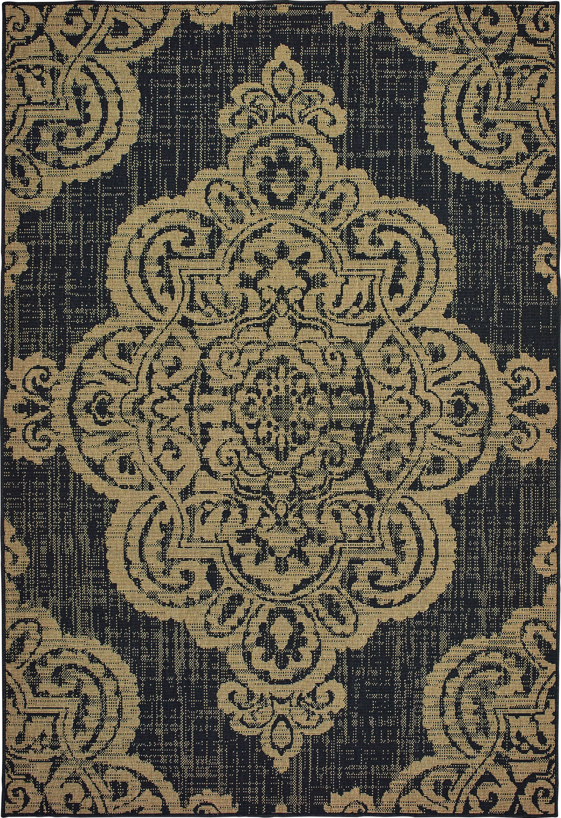 Hamiller Black 7'10 x 10'10 Indoor/Outdoor Rug - Image 1