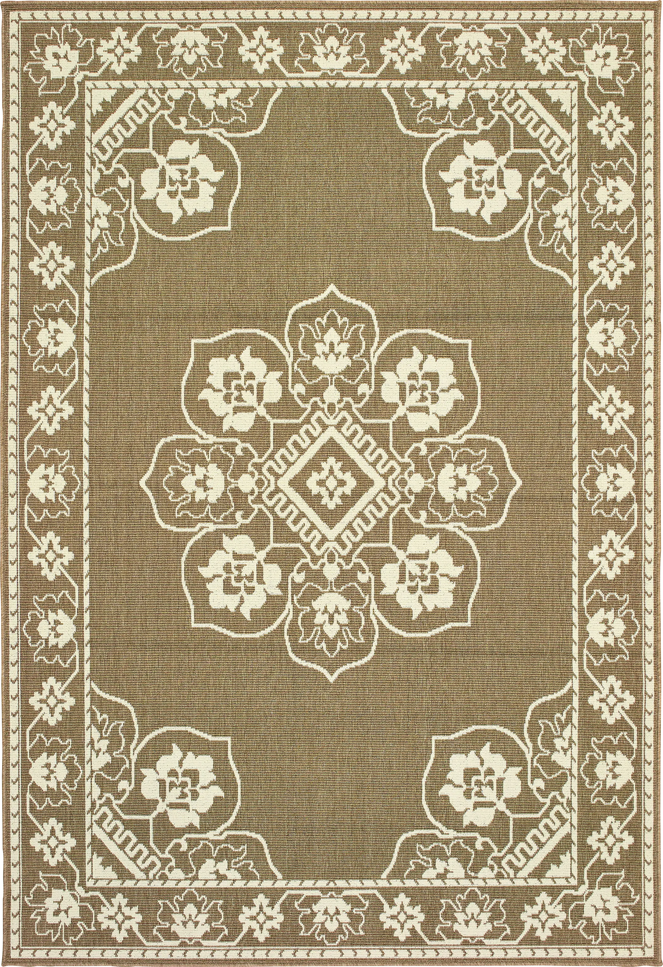 Bassbrook Tan 6'7 x 9'6 Indoor/Outdoor Rug - Thumbnail - Image 1