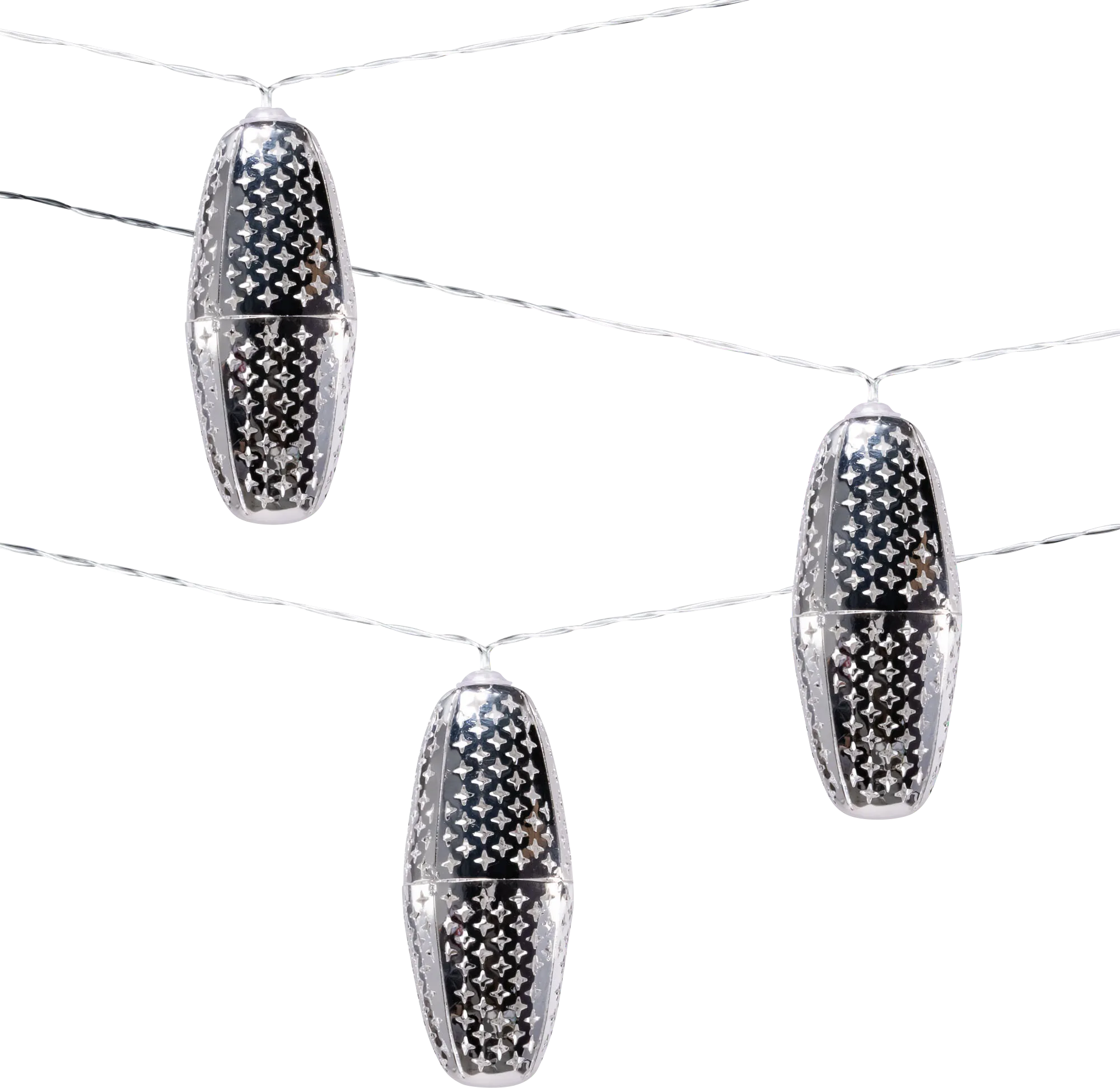 Shimmering Starscape Silver Outdoor Solar String Lights - Thumbnail - Image 1