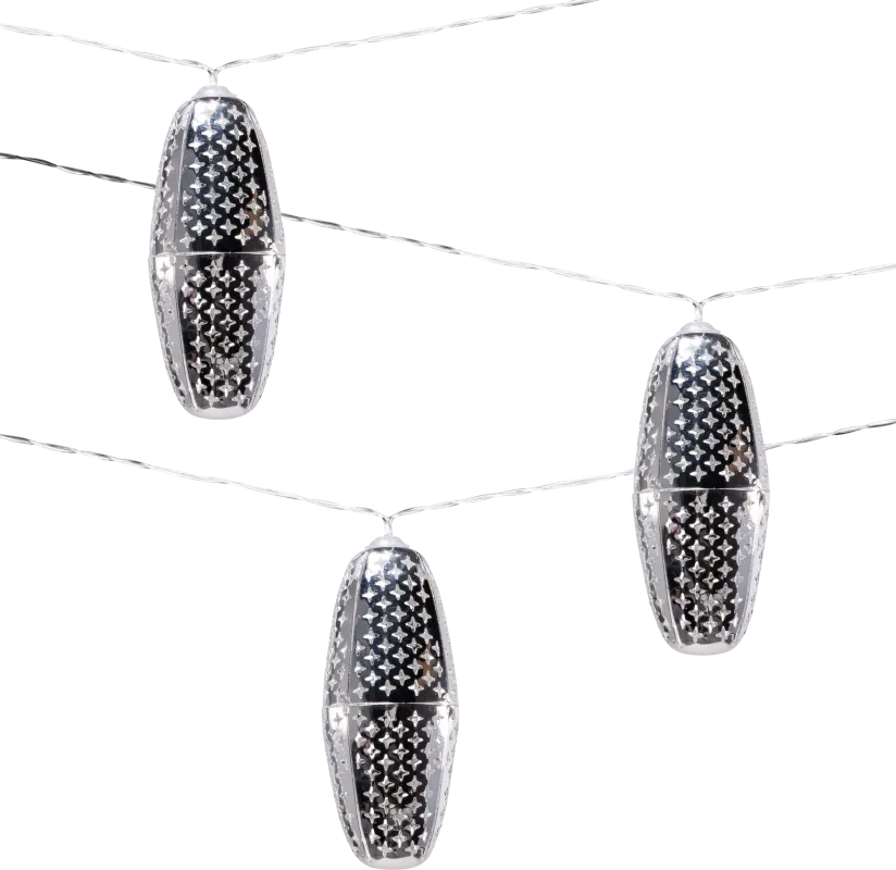 Shimmering Starscape Silver Outdoor Solar String Lights