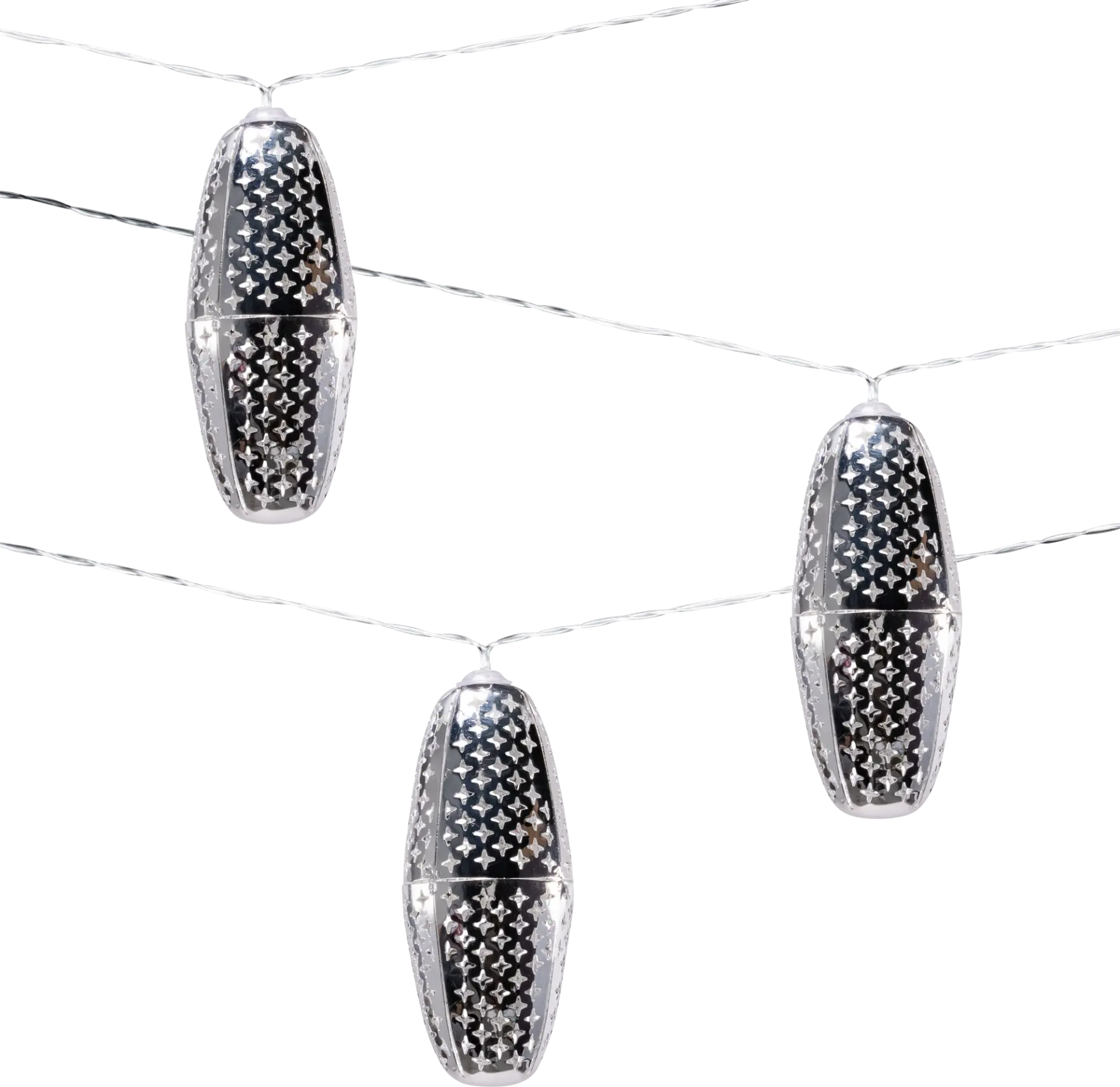 Shimmering Starscape Silver Outdoor Solar String Lights