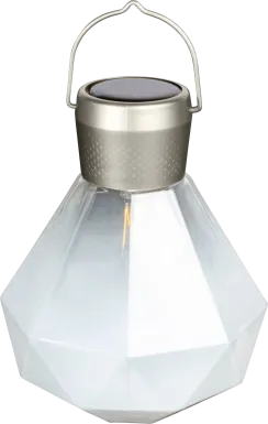 Jewel Beam White Outdoor Solar Lantern