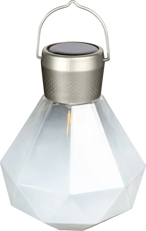 Jewel Beam White Outdoor Solar Lantern