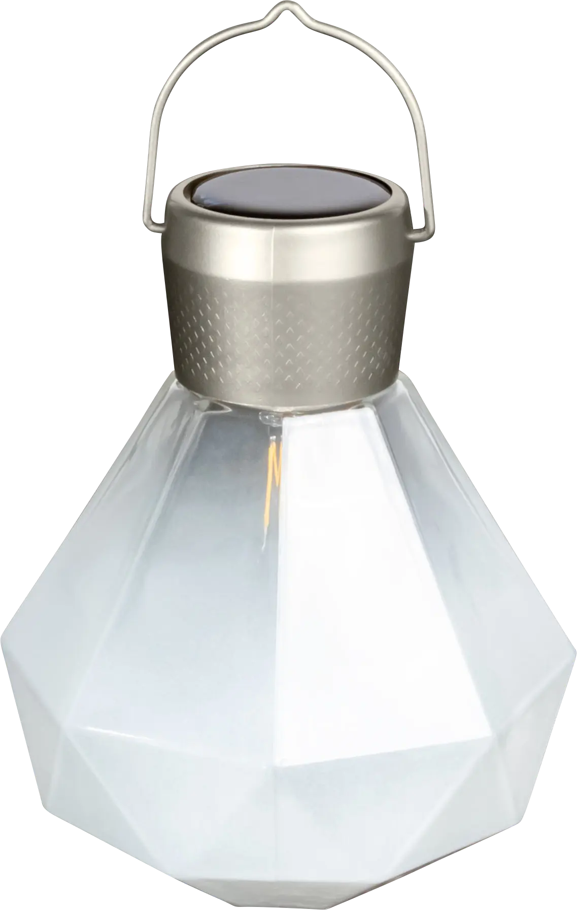 Jewel Beam White Outdoor Solar Lantern