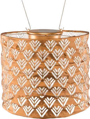 Chevron Rays Copper Outdoor Solar Lantern
