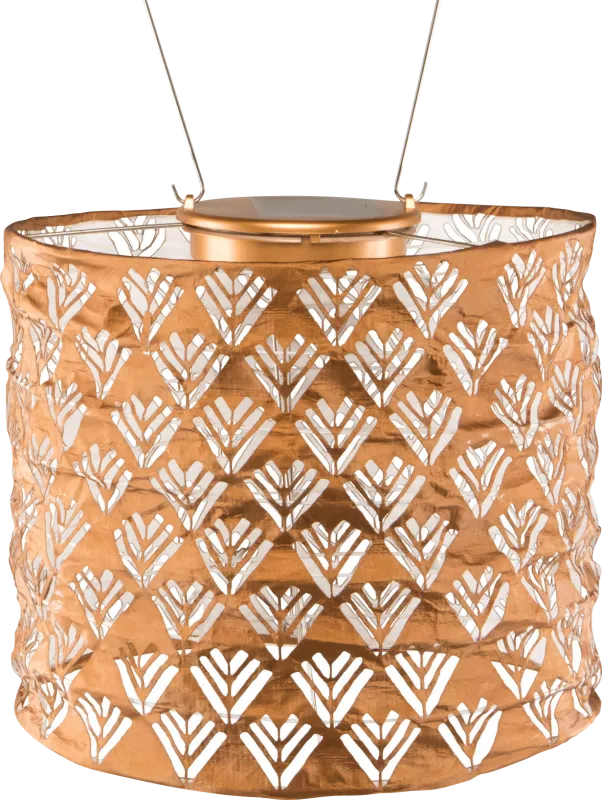 Chevron Rays Copper Outdoor Solar Lantern