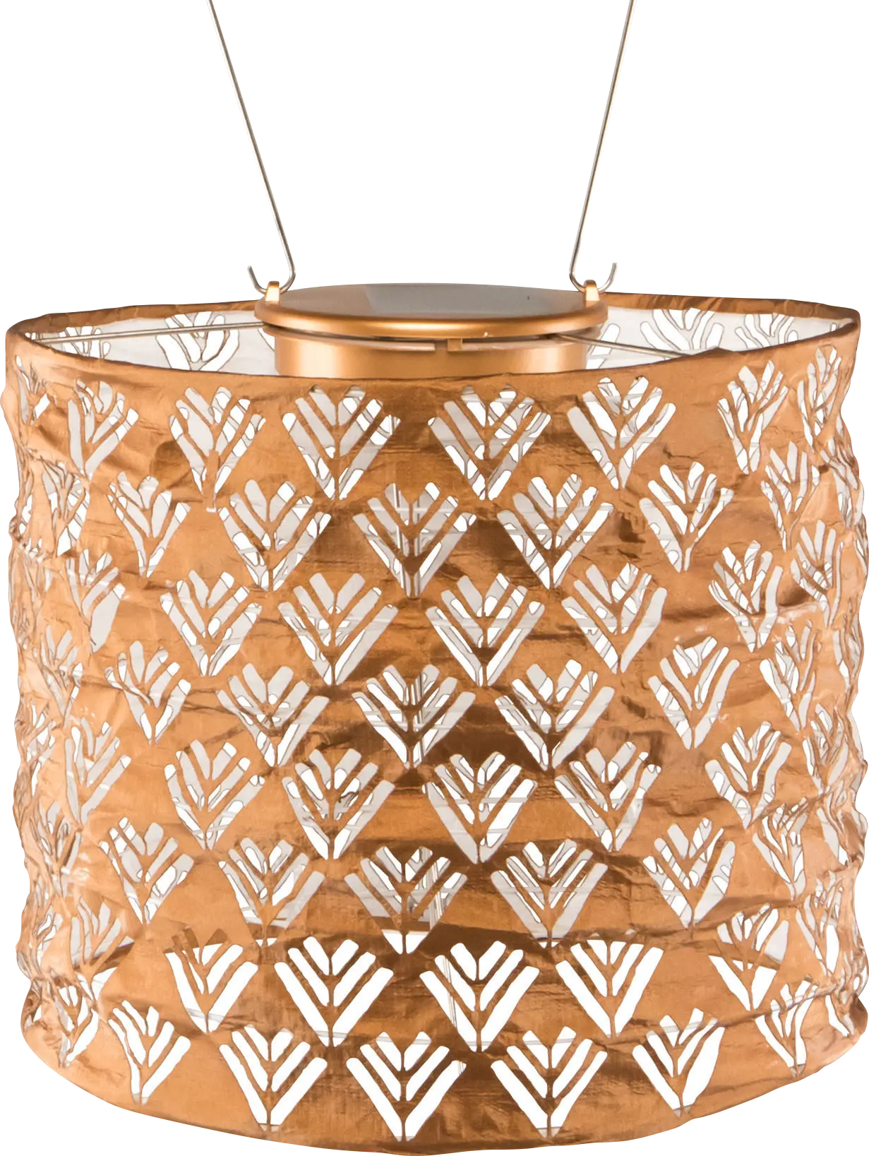 Chevron Rays Copper Outdoor Solar Lantern