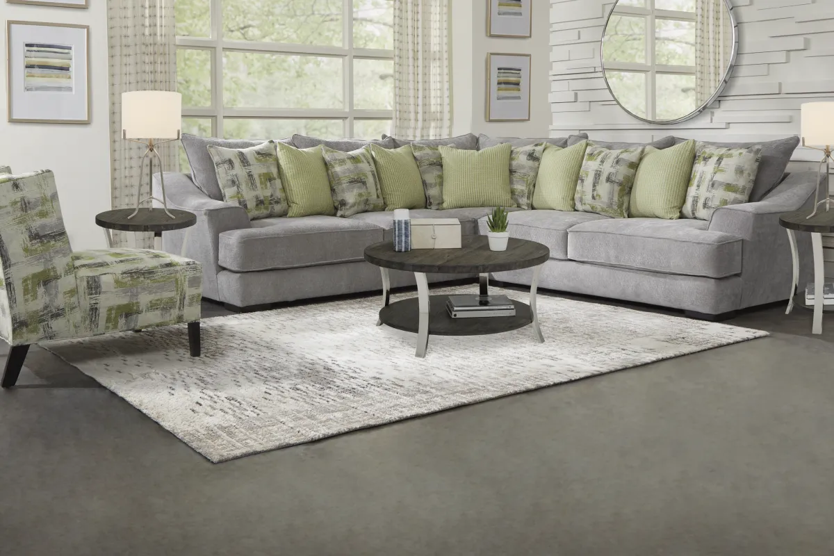 Kinley Gray Chenille Fabric 3 Pc Sectional | Rooms to Go