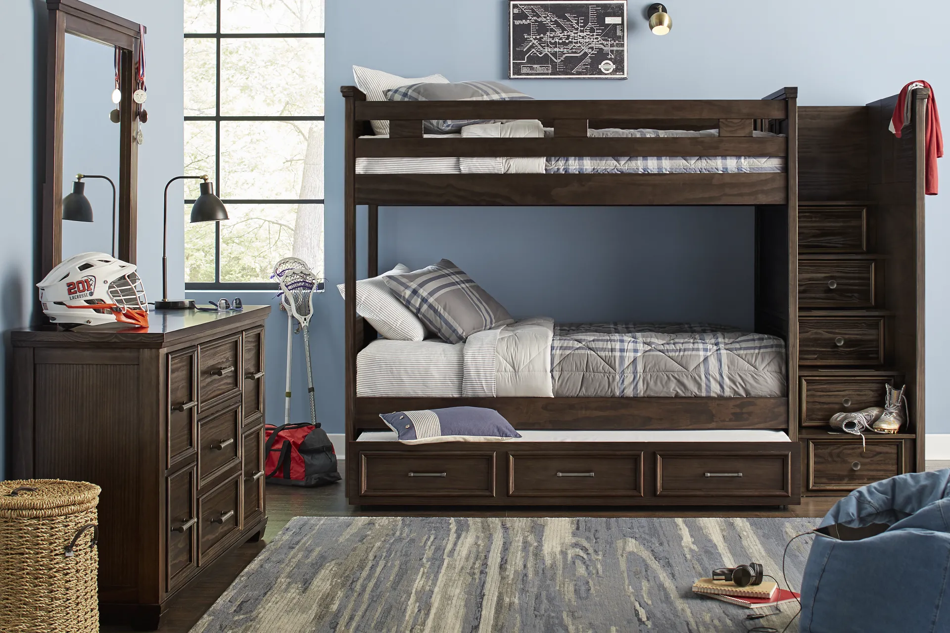 Kids Canyon Lake Java Twin/Twin Step Bunk - Image 1