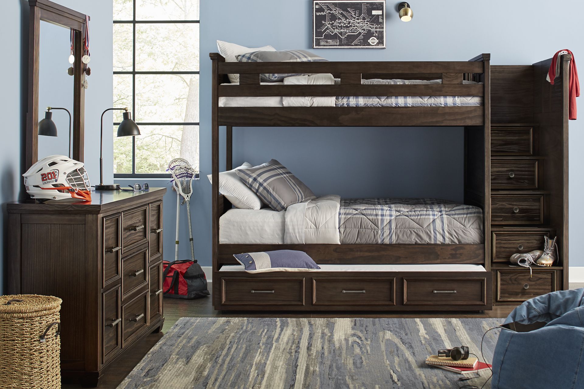 Kids Canyon Lake Java Twin/Twin Step Bunk - Image 2