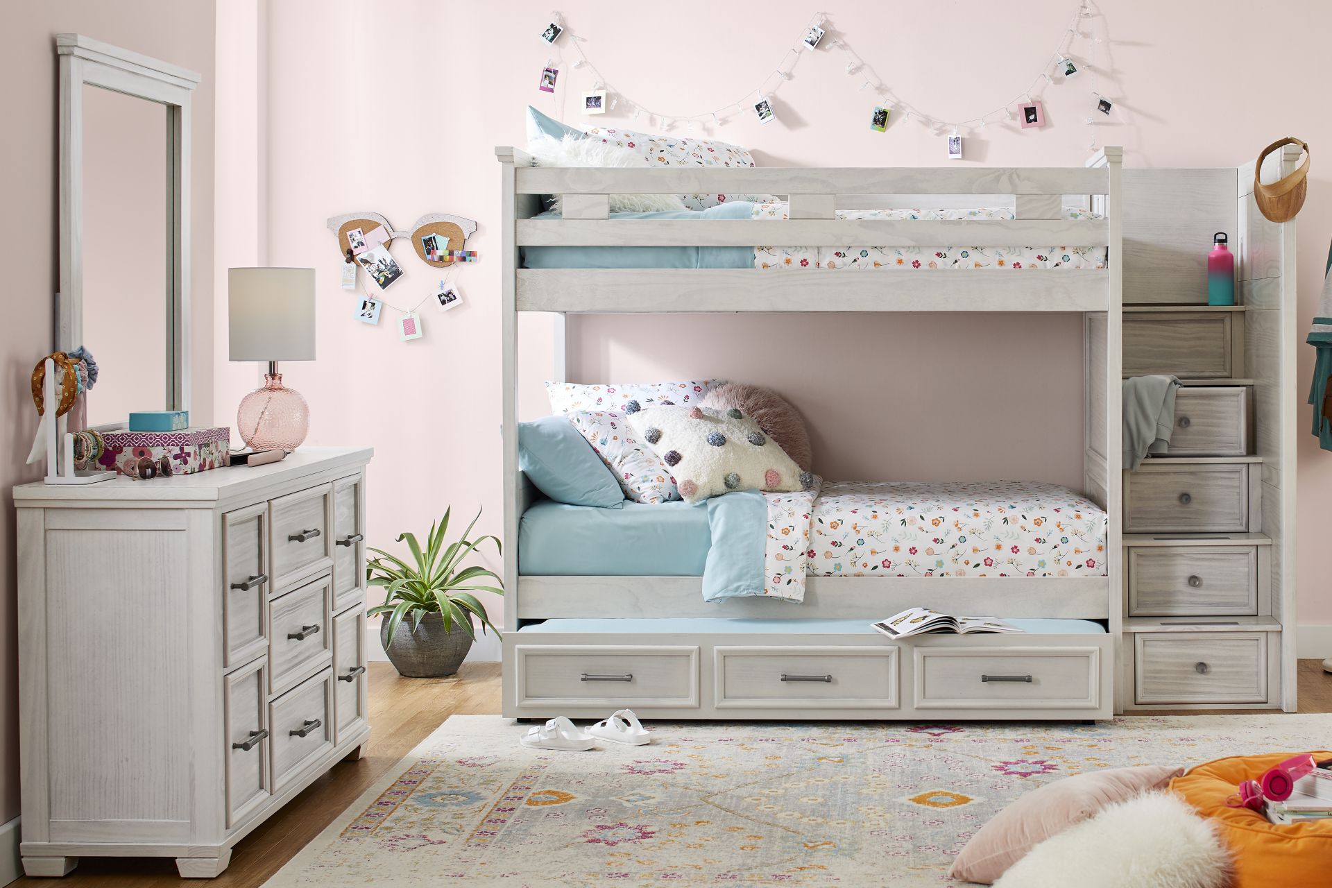 Kids Canyon Lake Ash Gray Twin/Twin Step Bunk - Image 2