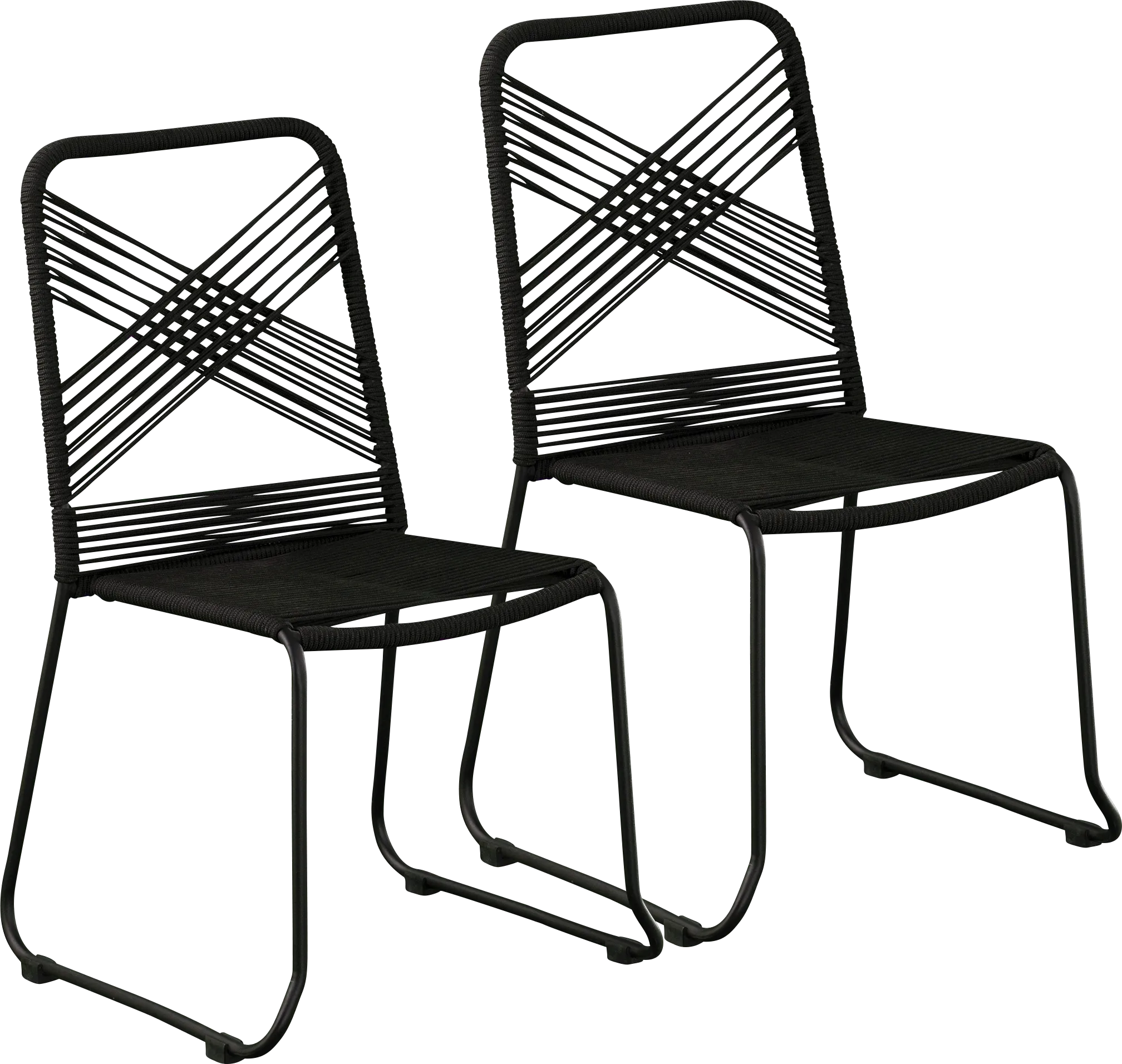 Donwood Black Outdoor Accent Chair, Set of 2 - Thumbnail - Image 1