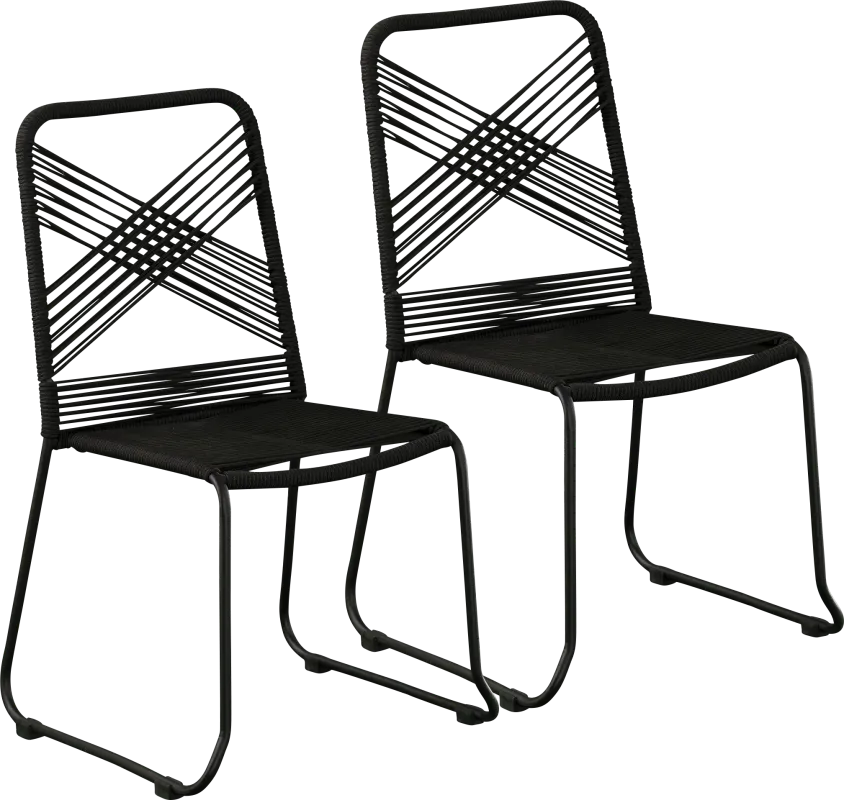 Donwood Black Outdoor Accent Chair, Set of 2