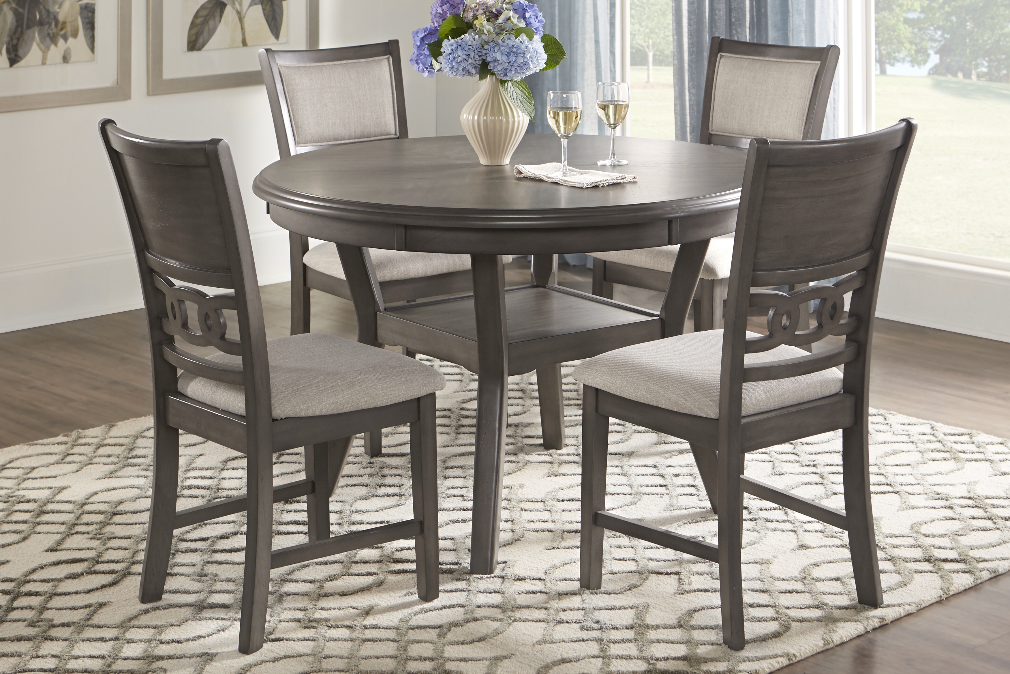 Brookgate Gray 5 Pc Round Dining Set - Thumbnail - Image 1